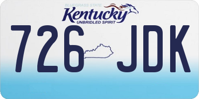 KY license plate 726JDK
