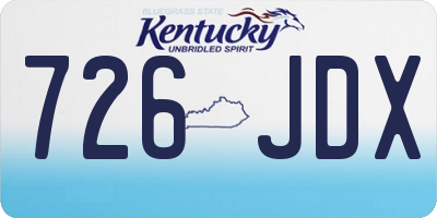 KY license plate 726JDX