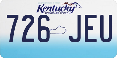 KY license plate 726JEU