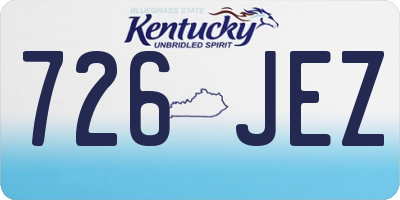 KY license plate 726JEZ