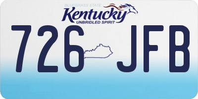 KY license plate 726JFB