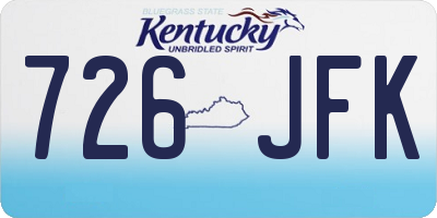 KY license plate 726JFK