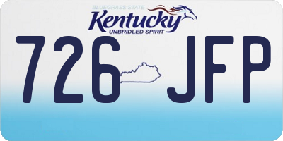 KY license plate 726JFP