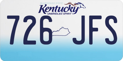 KY license plate 726JFS