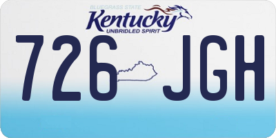 KY license plate 726JGH
