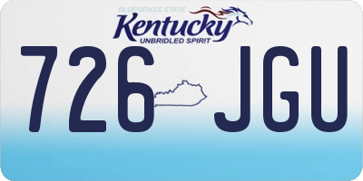KY license plate 726JGU