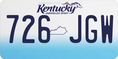 KY license plate 726JGW