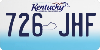 KY license plate 726JHF