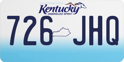 KY license plate 726JHQ