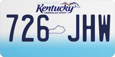 KY license plate 726JHW