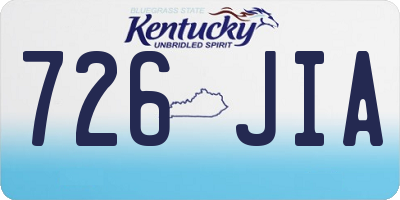 KY license plate 726JIA