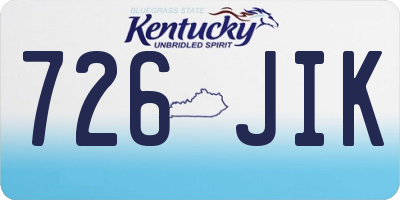 KY license plate 726JIK