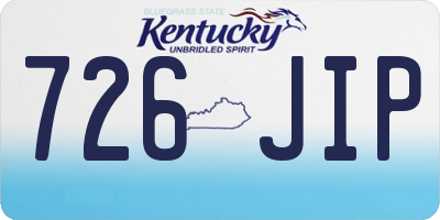 KY license plate 726JIP