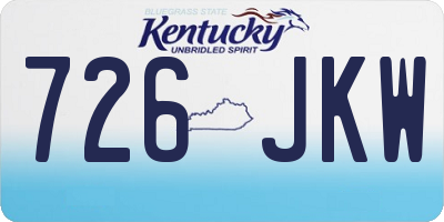 KY license plate 726JKW