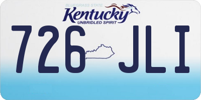 KY license plate 726JLI