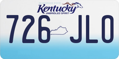 KY license plate 726JLO