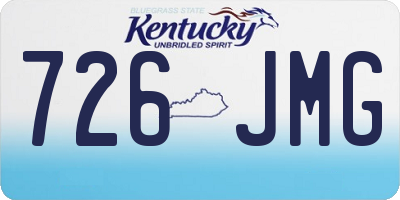 KY license plate 726JMG