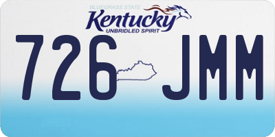 KY license plate 726JMM