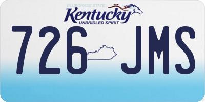KY license plate 726JMS