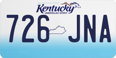 KY license plate 726JNA