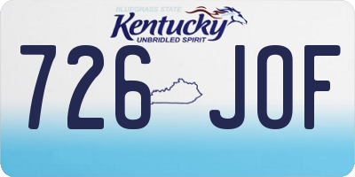 KY license plate 726JOF