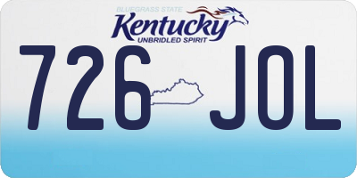 KY license plate 726JOL