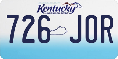 KY license plate 726JOR