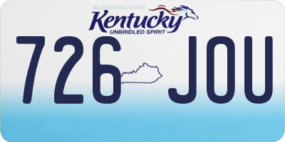 KY license plate 726JOU