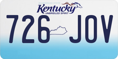 KY license plate 726JOV