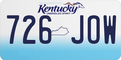 KY license plate 726JOW