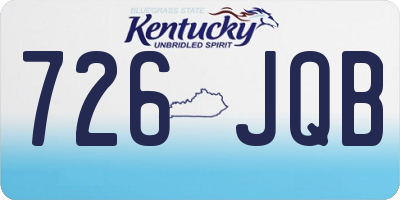 KY license plate 726JQB