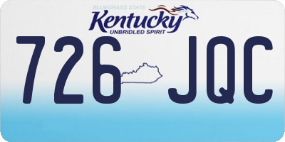 KY license plate 726JQC