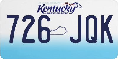 KY license plate 726JQK
