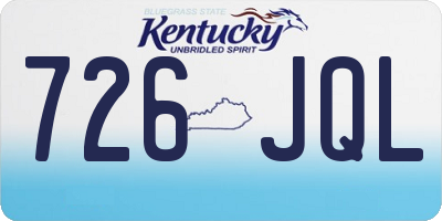 KY license plate 726JQL