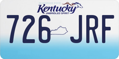 KY license plate 726JRF