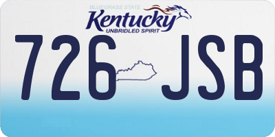 KY license plate 726JSB