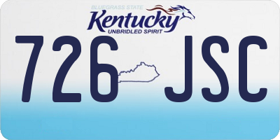 KY license plate 726JSC