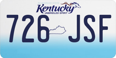 KY license plate 726JSF