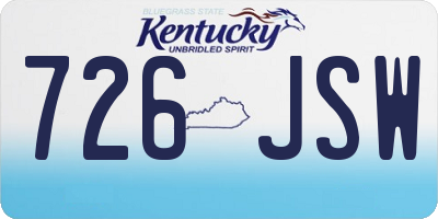 KY license plate 726JSW
