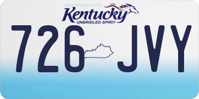 KY license plate 726JVY