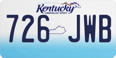 KY license plate 726JWB