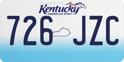 KY license plate 726JZC