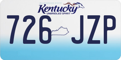 KY license plate 726JZP