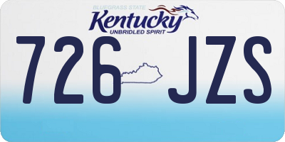 KY license plate 726JZS
