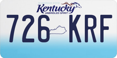 KY license plate 726KRF