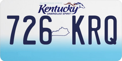 KY license plate 726KRQ