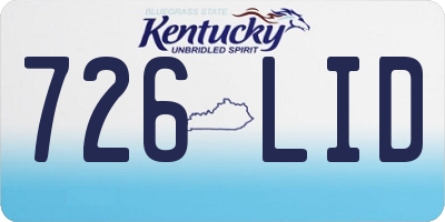 KY license plate 726LID