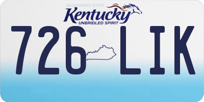 KY license plate 726LIK