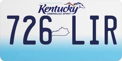 KY license plate 726LIR