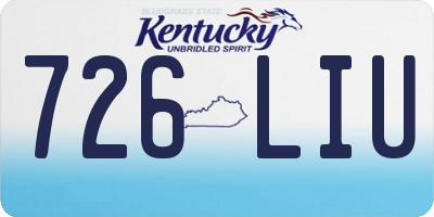 KY license plate 726LIU